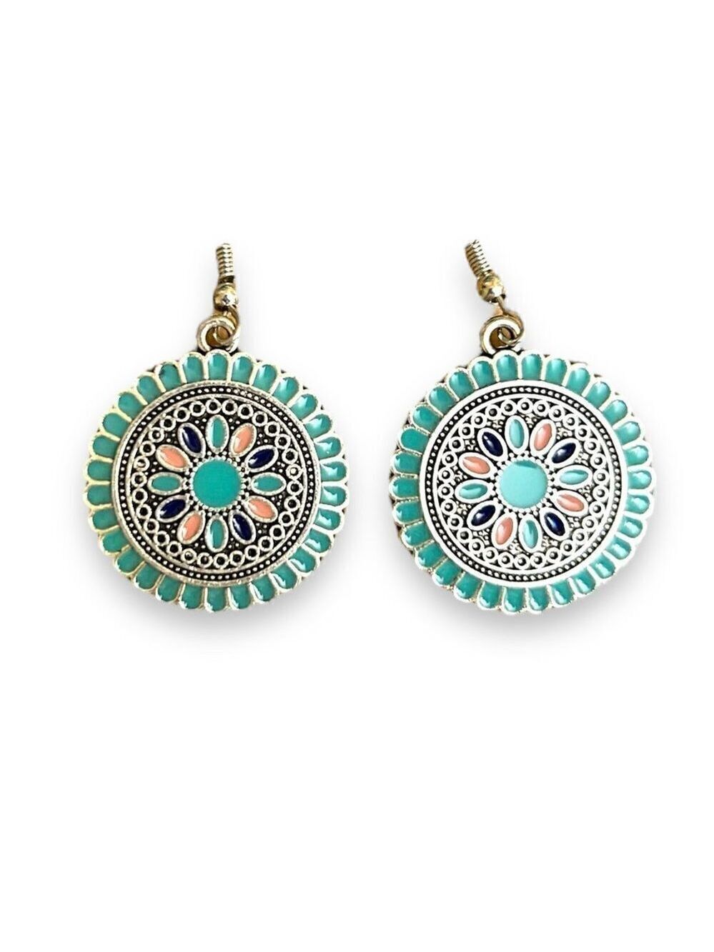 Bohemian Turquoise Round Earrings